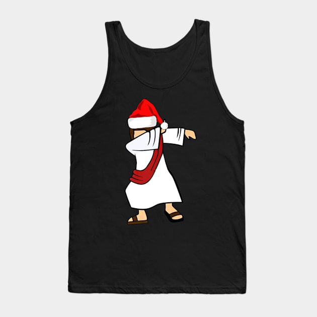 Christmas Dabbing Santa Jesus Christ Tank Top by Melaine GoddessArt